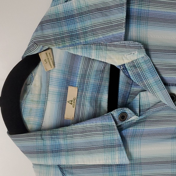 Ascend Mens Large Plaid Casual Outdoor Shirt Fishing - Picture 4 of 12